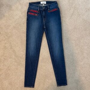 Current/Elliott Dark Blue Jeans with Red Details
